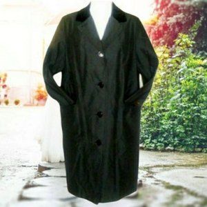 Vintage 1950s DEBUTOGS NY Black Chesterfield Raincoat